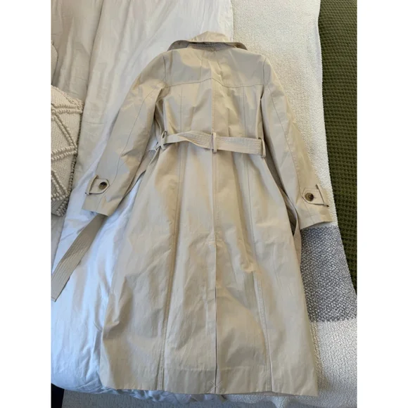 Women's Rachel Zoe Beige Double-Breasted Trench Coat XS - Picture 8 of 8